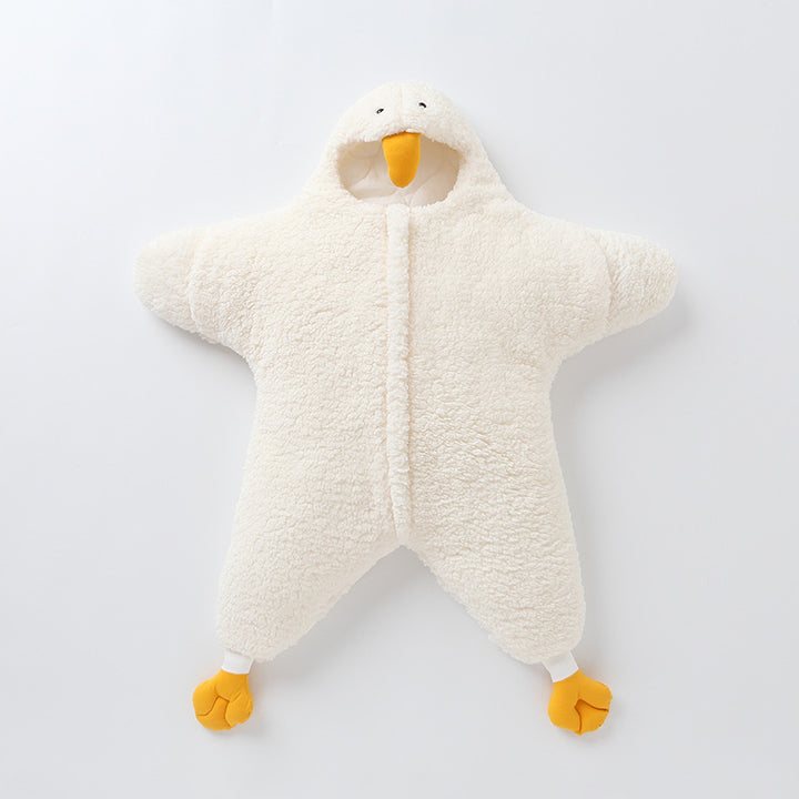 Little Yellow Duck Lamb Fleece Newborn Anti Startle Sleeping Bag - Totostore