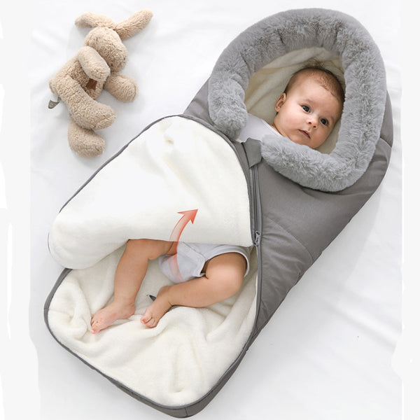 Cozy Winter Sleeping Bag for Newborns with Button Swaddle and Stroller Wrap - Toddler Blanket Included - Totostore