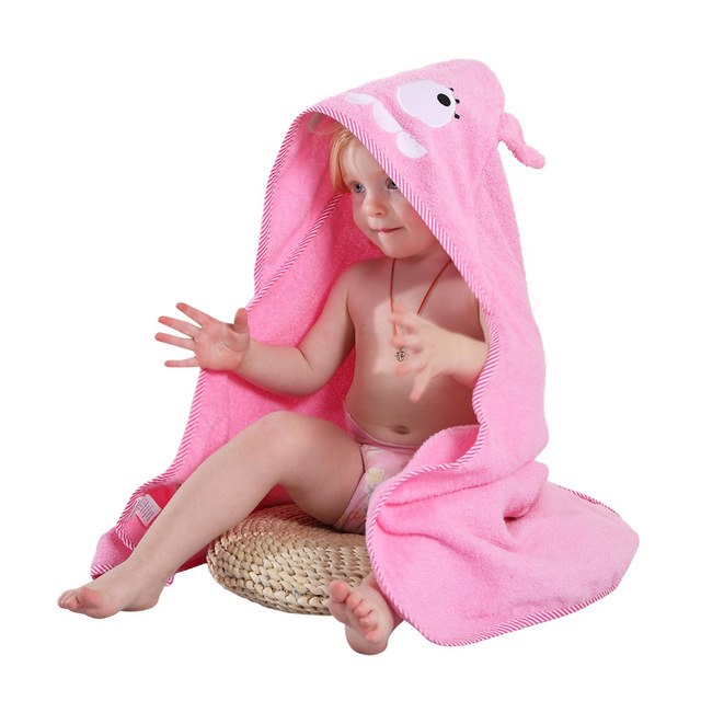 Kids 100 Cotton Animal Hooded Towel - Toddler Bathrobe for Boys and Girls - Spring Cartoon QWA - Totostore