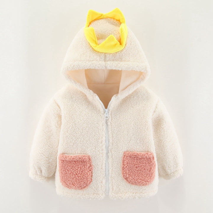 Girls Polar Fleece Jacket Boys Coat Autumn and Winter Clothes Baby Fleece Hooded Tops Baby Clothes - Totostore