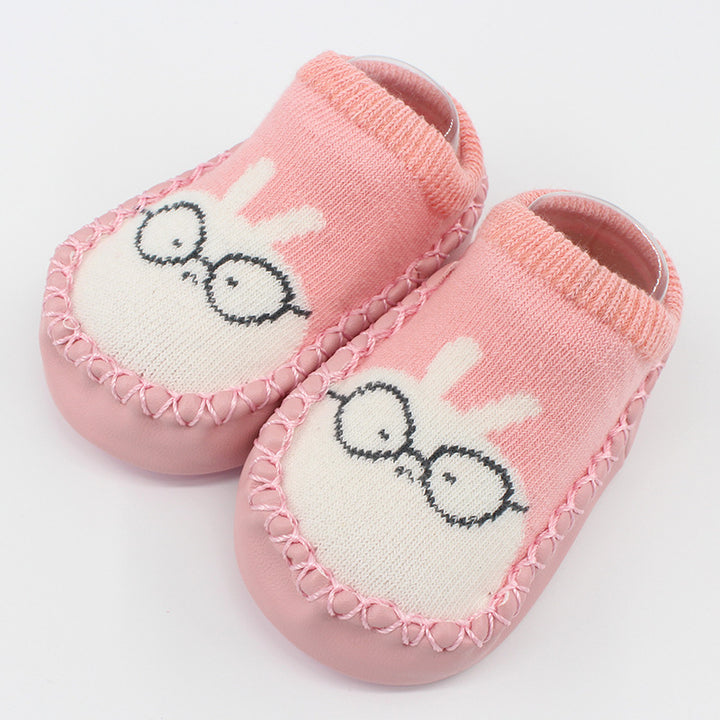 New Cartoon Baby Shoes Non-Slip Leather Cotton Socks for Spring Autumn - Totostore