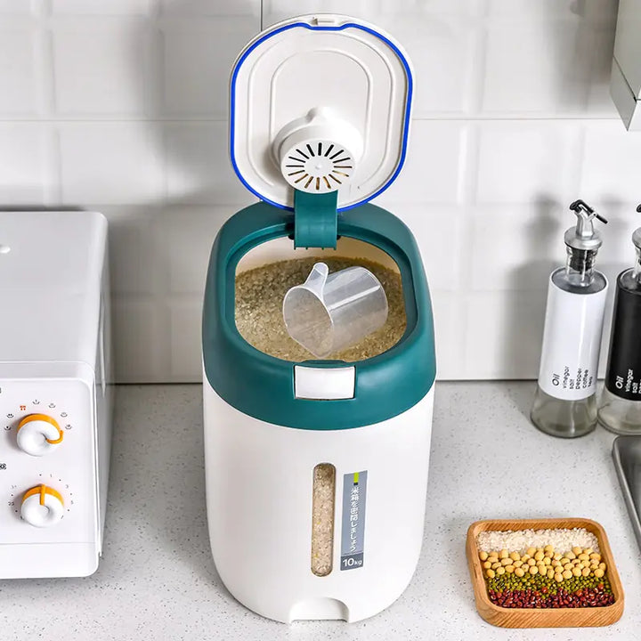 Effortless Storage Automatic Kitchen Rice Bin - Maximize Space and Keep Your Rice Fresh - Totostore