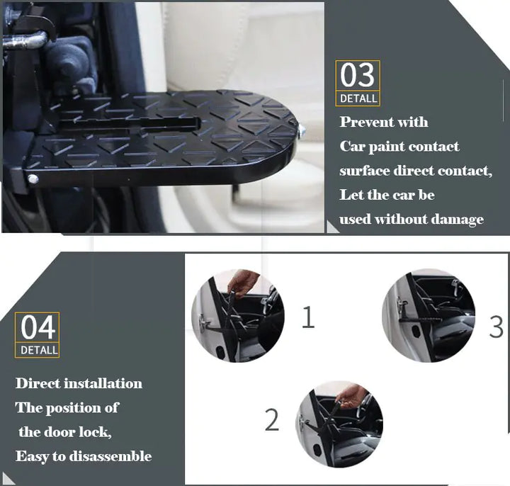 Foldable Car Roof Rack Step - Multifunction Design for Easy Access Perfect for Camping Travel and More - Totostore