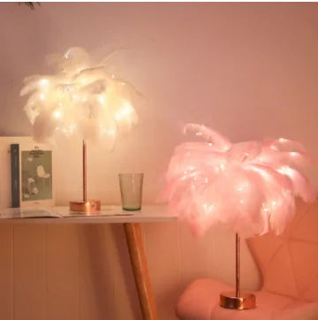 Feather Table Lamp with Remote Control - Modern and Elegant Lighting for Any Room - Totostore