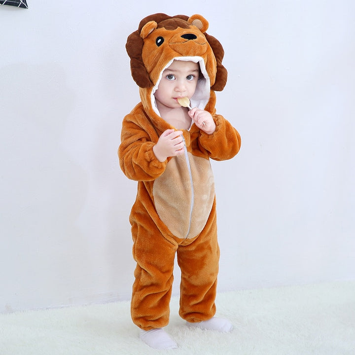 Baby and Toddler Lion Kigurumi Onesie - Winter Animal Jumpsuit - Totostore