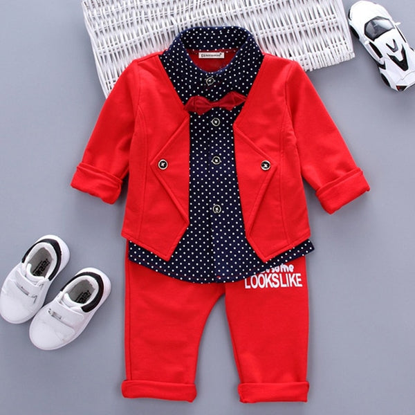 Autumn Sport Suit for Baby Boys 3-Piece Set Long Sleeve Jacket T-Shirt and Jeans Childrens Clothing Costume for Kids - Totostore