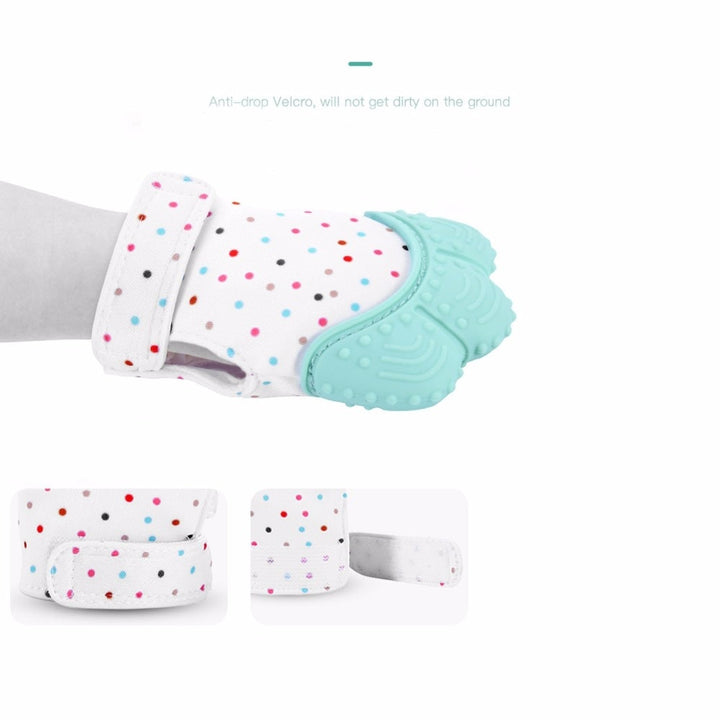 Silicone Teething Mittens - Newborn Gloves with Sound Teether Wrapper - Totostore