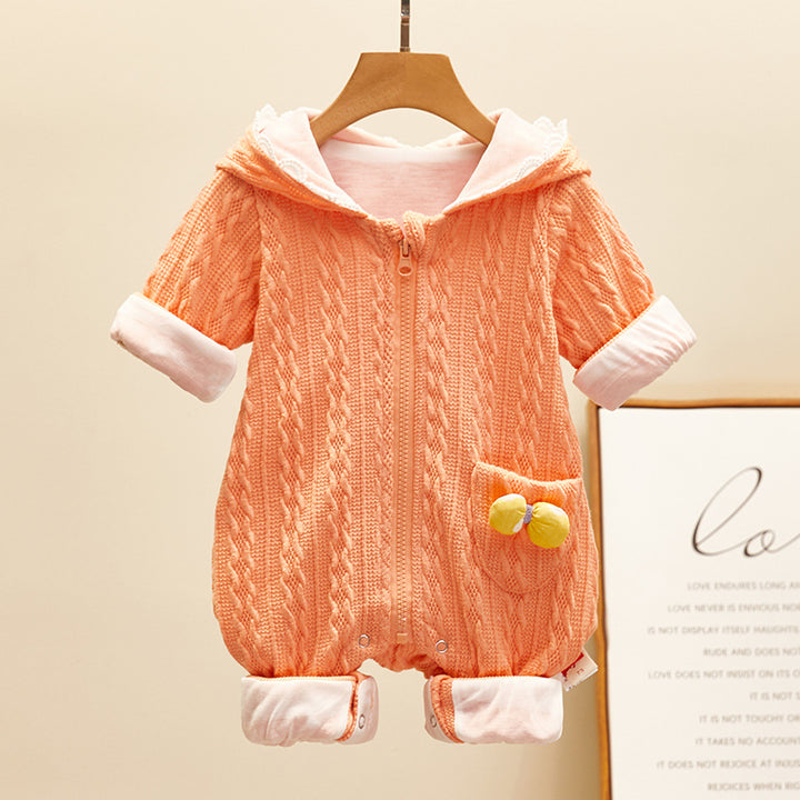 Newborn Baby One-Piece Suit Female Baby Go Out Hugging Clothes Cute Princess Romper Autumn Clothes - Totostore