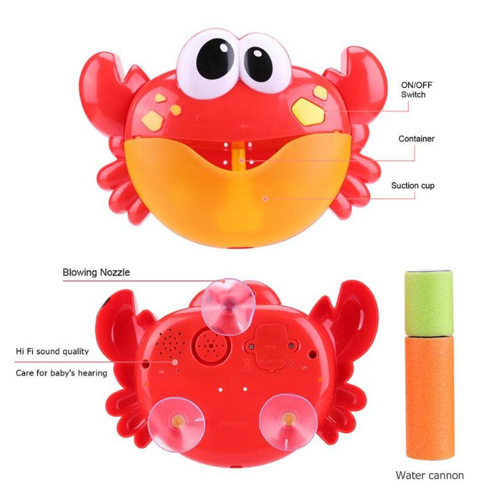 Crab Bubble Machine Automatic Bath Toy for Kids - Newborn Gift with Water and Bubbles - Totostore