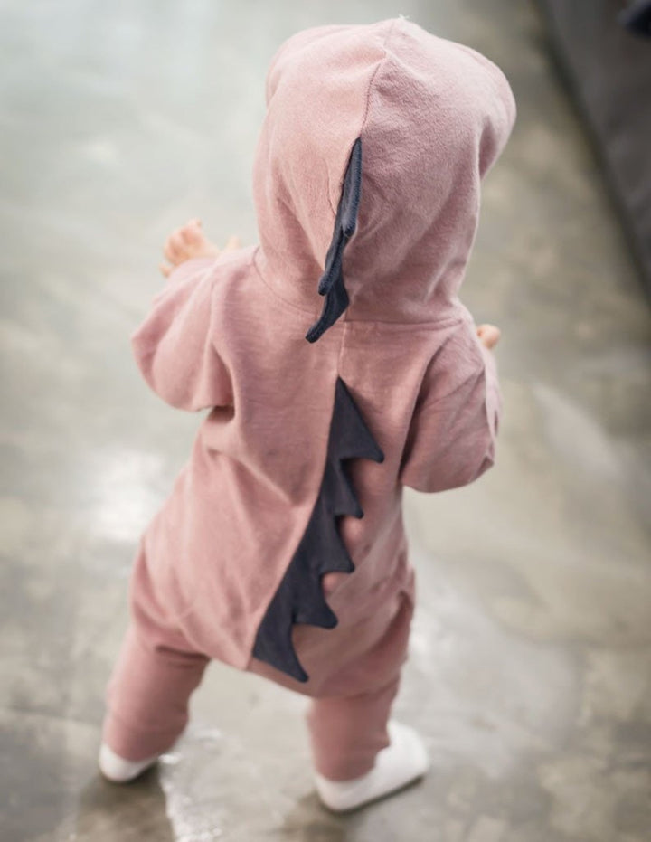 Newborn Infant Baby Boy Girl Dinosaur Hooded Romper Jumpsuit Outfits Clothes Long Sleeve Solid Baby Rompers Casual Comfortable - Totostore