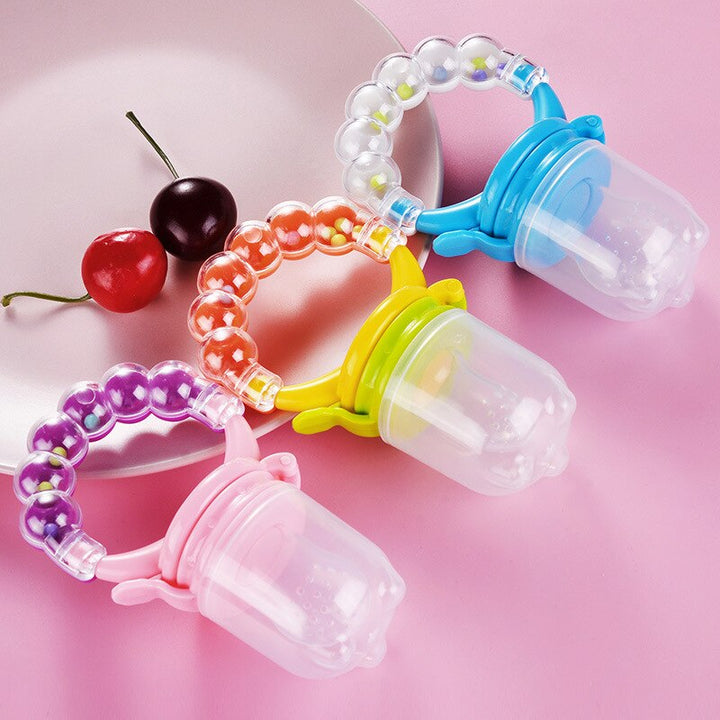 Hot Sale 1 Pcs Food Baby Pacifiers Nipple Pacifiers for Baby Fruit Feeder Nipples Feeding Safe Pacifier Hand Bell Toy - Totostore