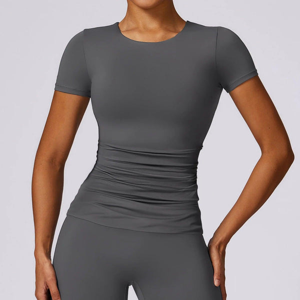 Yoga Short Sleeve Activewear Top - Moisture-Wicking and Breathable for Daily Workouts