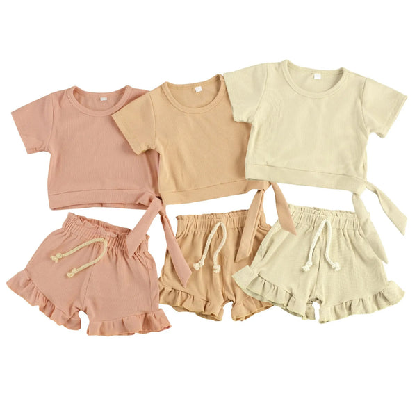 Adorable Baby Girl 2-Piece Summer Clothing Set - Comfy and Stylish - Totostore