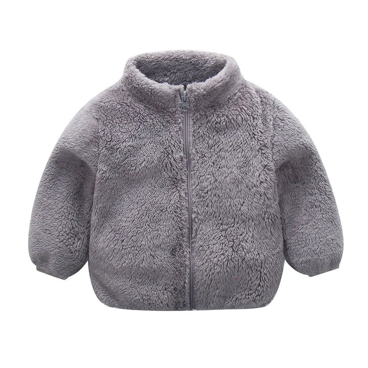 Cute Zip Solid Winter Jacket for Toddler Girl or Boy - Warm and Cozy Infant Outerwear with Fleece Lining - Totostore