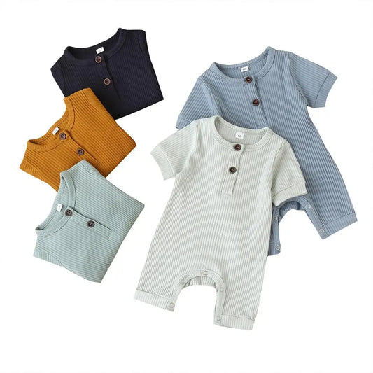 0-18M Baby Summer Romper Jumpsuit Cotton Infant Outfits in 5 Colors - Totostore