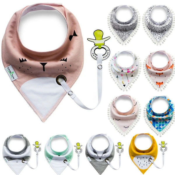 Saliva Towel Baberos Bebes Baby Bibs & Anti-drop Rope Super Absorbent Infant Cotton Bandana Dribble Bib Scarf Newborn Feeding - Totostore