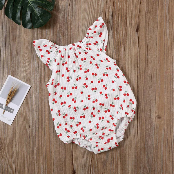 Stylish Newborn Girls Summer Bodysuit Jumpsuit Soft Cotton Linen Outfit - Totostore