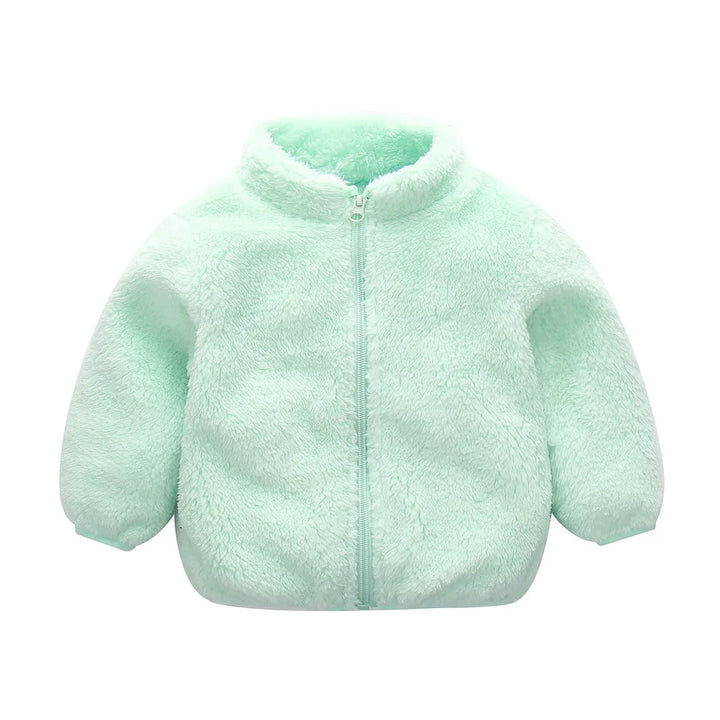 Cute Zip Solid Winter Jacket for Toddler Girl or Boy - Warm and Cozy Infant Outerwear with Fleece Lining - Totostore