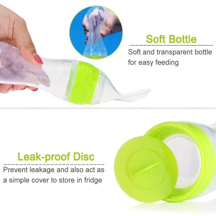 Silicone Baby Bottle Spoon with BPA-Free Food Dispenser - Ideal for Infant Feeding - Totostore