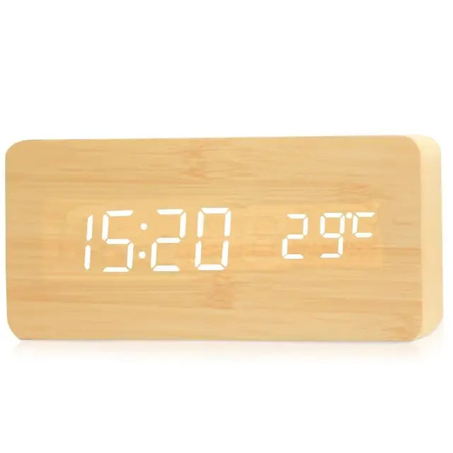 Wooden Digital Alarm Clock - Stylish and Functional Home Decor Keywords Wooden Digital Alarm Clock Home Decor - Totostore