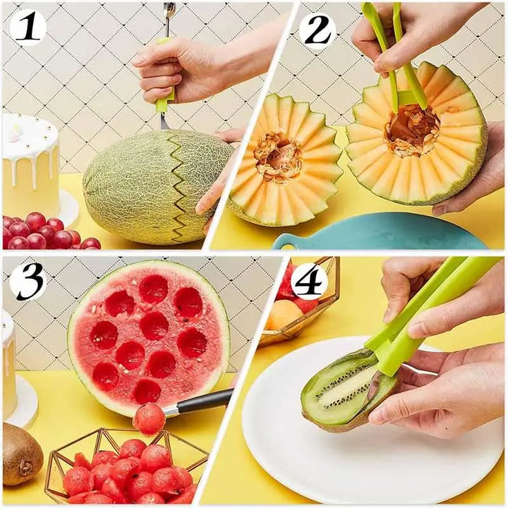 4-in-1 Fruit Carving Knife Cutter Essential Kitchen Gadget for Fruit Lovers - Totostore