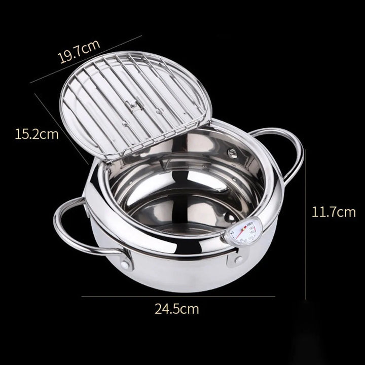 Japanese Tempura Deep Frying Pot with Thermometer - Totostore