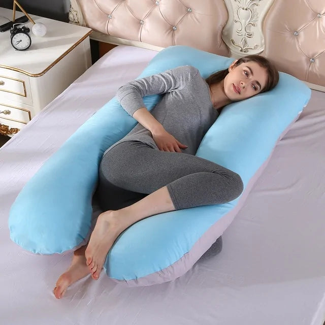 Pregnancy Support Pillow - 100 Cotton U-Shape Rabbit Print for Maternity Side Sleepers - Totostore