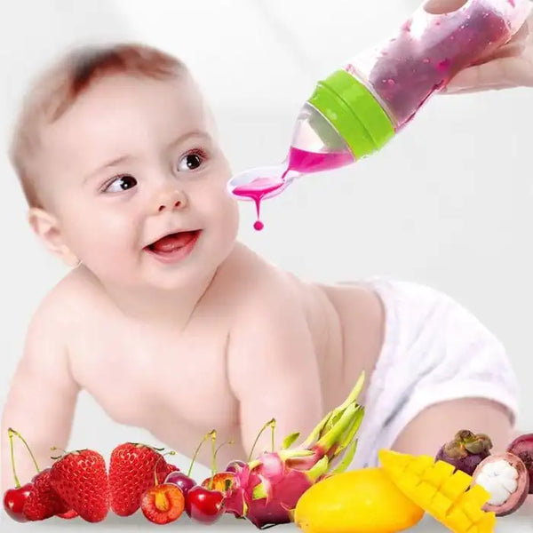 Silicone Baby Bottle Spoon with BPA-Free Food Dispenser - Ideal for Infant Feeding - Totostore