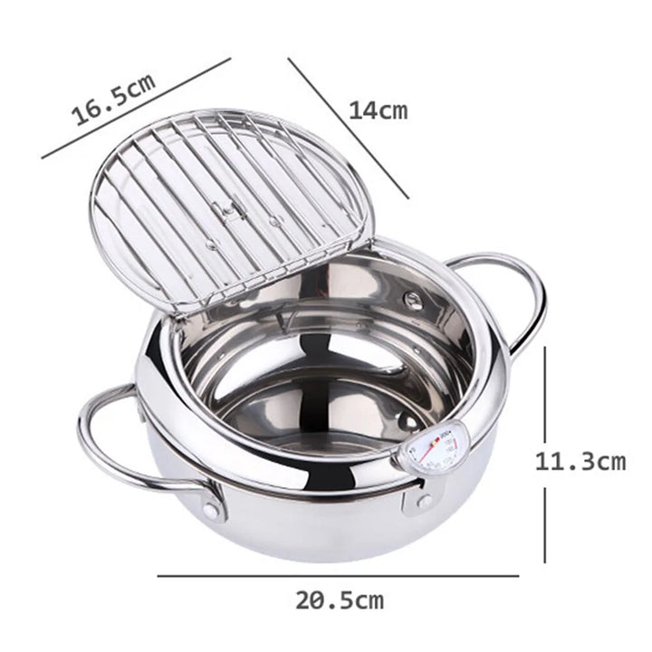 Japanese Tempura Deep Frying Pot with Thermometer - Totostore