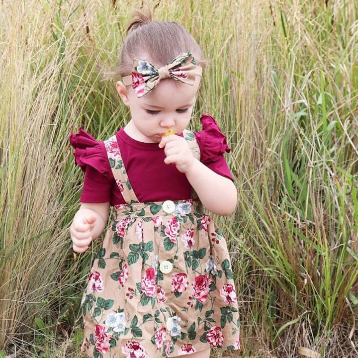 Baby Girl Floral Romper Set with Headband - Adorable and Comfortable for Your Little Princess - Totostore