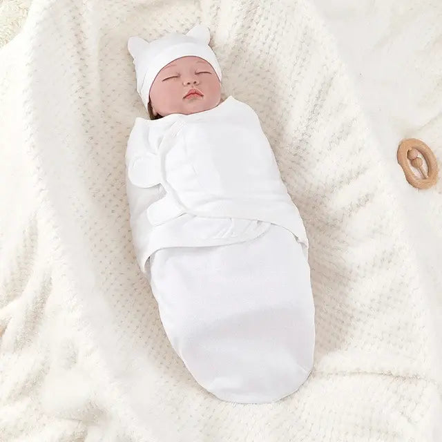 Cotton Baby Swaddle Blanket With Hat - Totostore