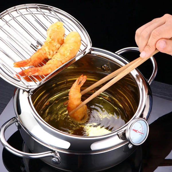 Japanese Tempura Deep Frying Pot with Thermometer - Totostore