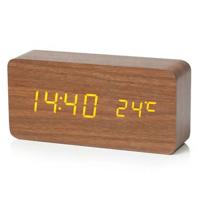 Wooden Digital Alarm Clock - Stylish and Functional Home Decor Keywords Wooden Digital Alarm Clock Home Decor - Totostore