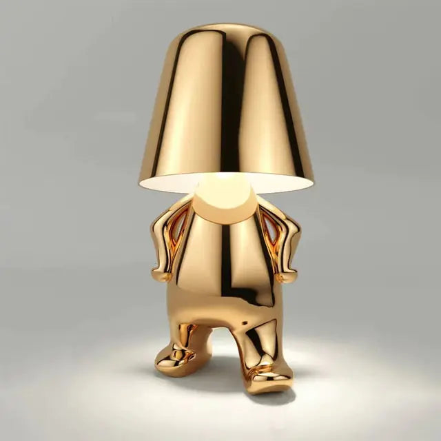 Golden Man Table Lamp - Small Elegant and Unique - Perfect for Any Room - Totostore