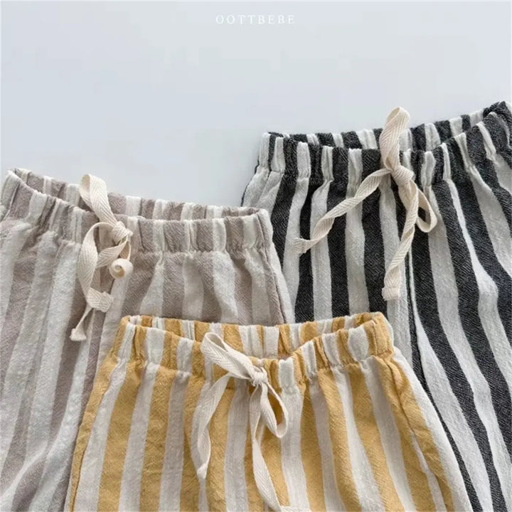 Vintage Linen Cotton Stripe Pants - Totostore