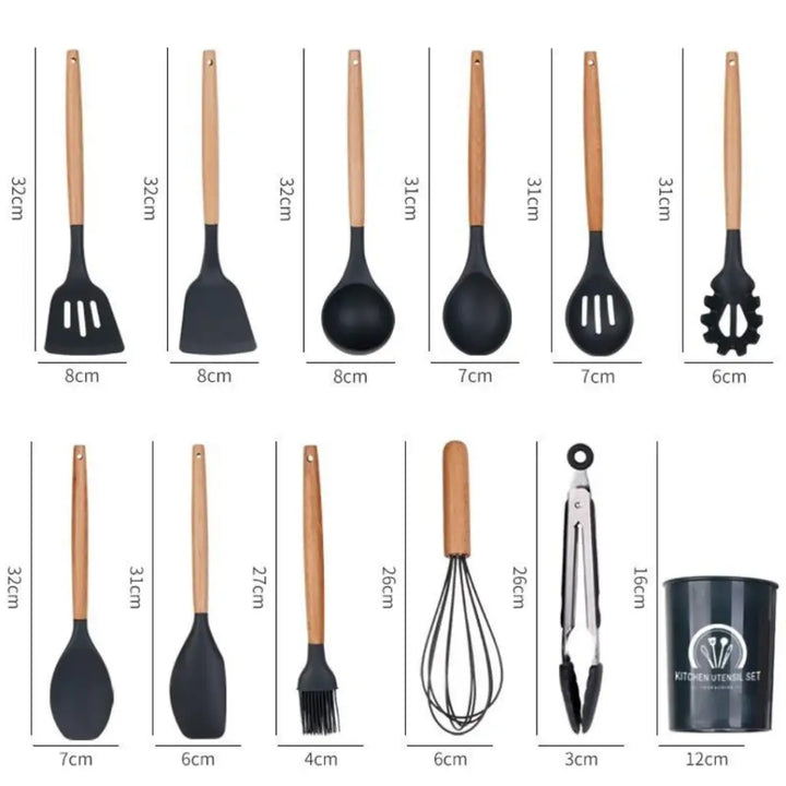 Nordic 12-Piece Silicone Set - Durable Kitchen Utensils for Everyday Use - Totostore