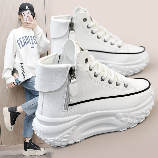 Height Increasing Platform Casual Sneakers - Round Toe