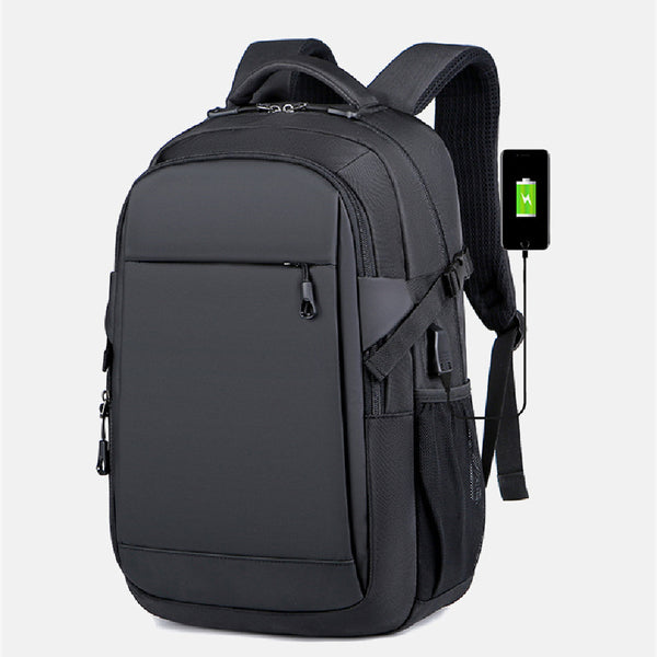 Mens Black Double-Shoulder Backpack - Fashionable and Functional