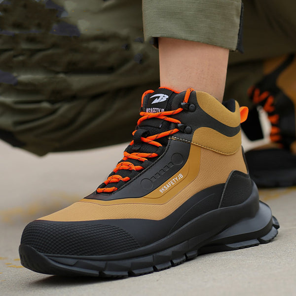 Steel-Tipped High-Top Safety Boots - Durable and Versatile for Tough Work Environments