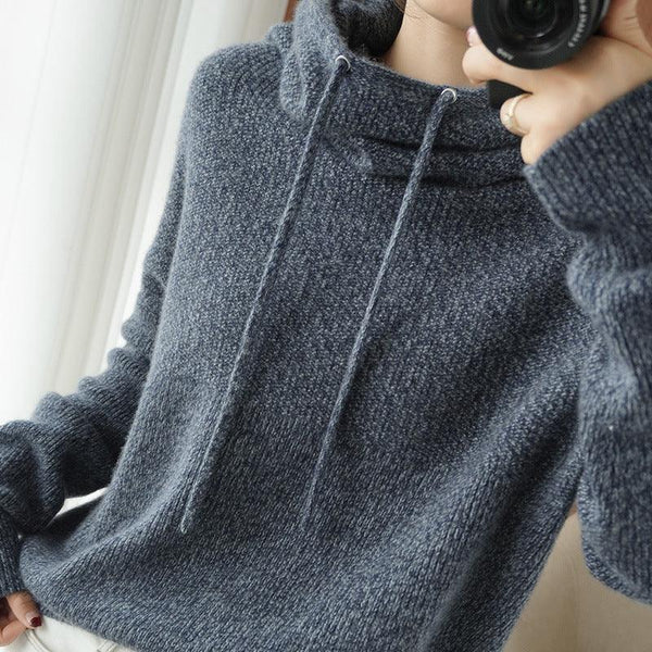 Thick Winter Knit Top in Solid Color - Loose Fit and Cozy Material