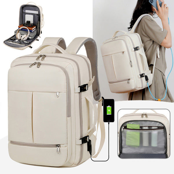 Large Capacity Backpack for Women and Men - Multiple Pockets Zippers and Versatile Use for Business Travel and Commuting