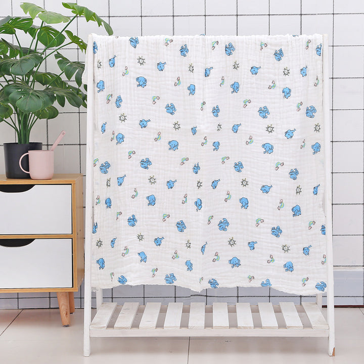 Six-Layer Seersucker Quilt Baby Bath Towel - Soft and Luxurious - Totostore