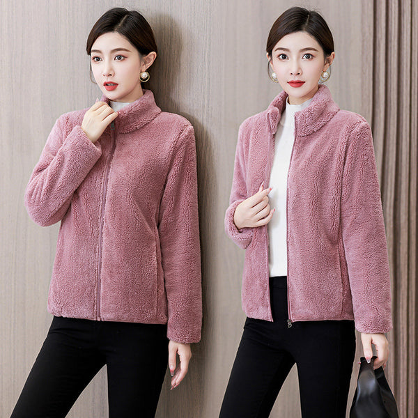 Thick Double-Sided Coral Fleece Coat for Women - Perfect for Autumn and Winter