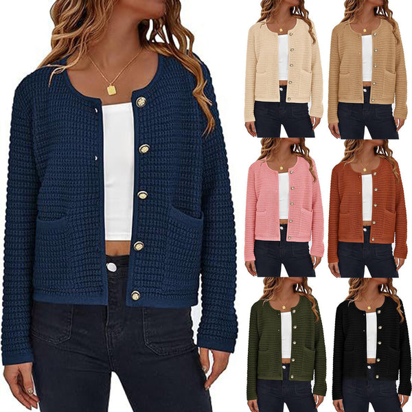 Womens Knitted Button Cardigan - Cozy and Stylish Winter Top