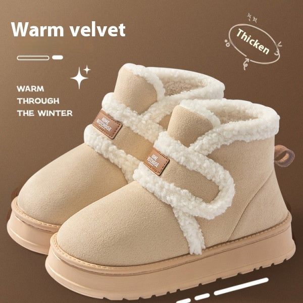 Stay warm and stylish this winter with our Womens Fleece-Lined Snow Boots These non-slip cotton shoes are perfect for keeping your feet cozy and comfortable in cold weather