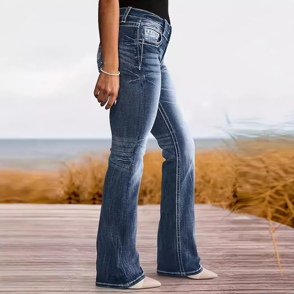 High Waist Slimming Womens Jeans - Straight Fit for Versatile Style