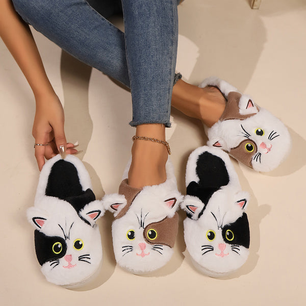 Kitty Fluffy Slippers - Warm Autumn  Winter FootwearStay Cozy This Season with Our Kitty Fluffy Slippers - Perfect for Autumn  Winter