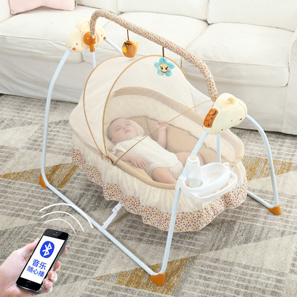 Newborn Automatic Bluetooth Baby Cradle BedAutomatic Bluetooth Newborn Baby Cradle Bed - Convenient and High-Tech - Totostore