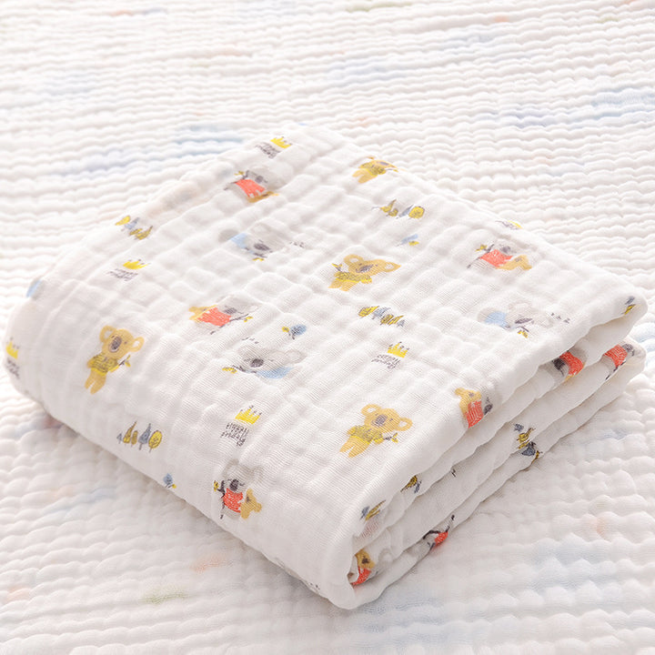 Six-Layer Seersucker Quilt Baby Bath Towel - Soft and Luxurious - Totostore