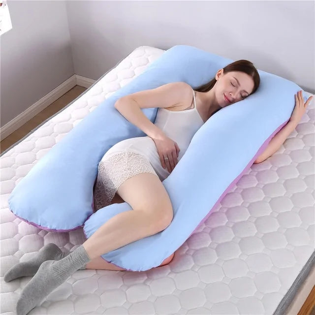 Pregnancy Support Pillow - 100 Cotton U-Shape Rabbit Print for Maternity Side Sleepers - Totostore